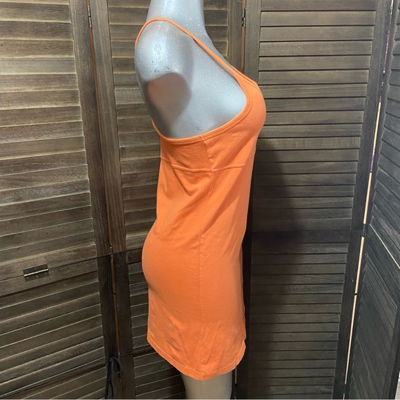 Y2K American Eagle Orange Mini Summer Dress Casual Spaghetti Straps Razor Back - Picture 7 of 7